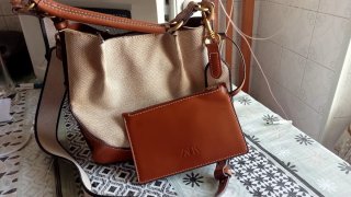 Bolso ZARA Beige y Marrón con Neceser