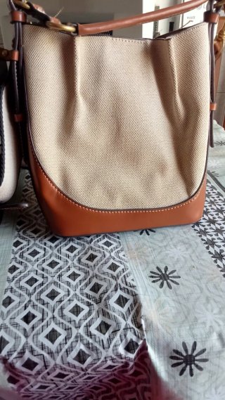 Bolso ZARA Beige y Marrón con Neceser