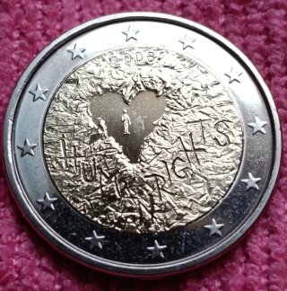 Moneda 2 Euros 2008 Derechos Humanos