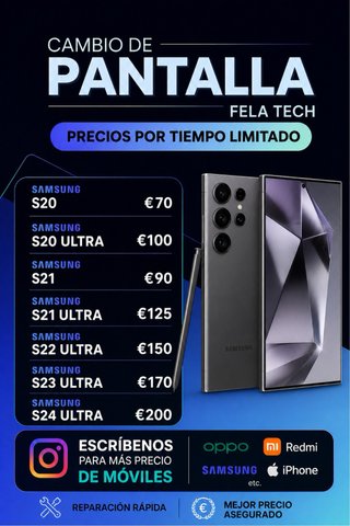 Cambio de pantalla Samsung y de mas móviles