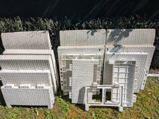 Set divano, poltrona e tavolino da esterno