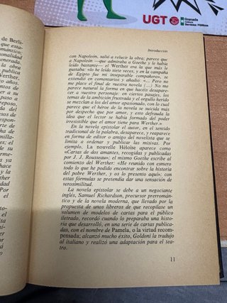 Libro las penas del joven werther