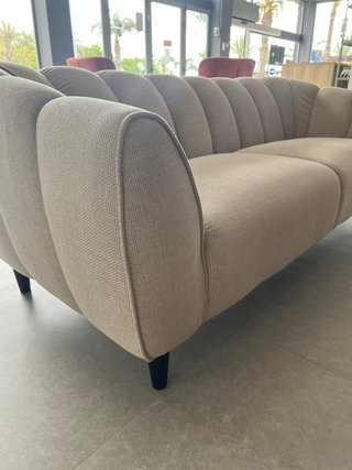 Sofá 3 plazas beige tela