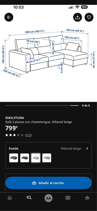 Sofa ESKILSTUNA Ikea