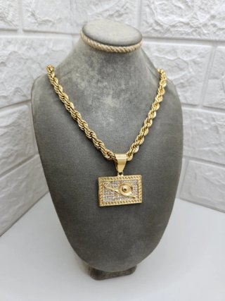 Colgante Acero Quirúrgico Bañado en Oro