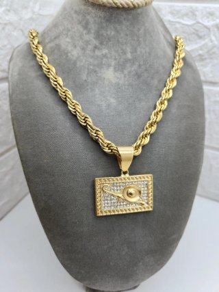 Colgante Acero Quirúrgico Bañado en Oro