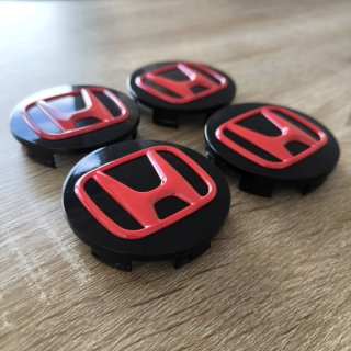 TAPABUJES HONDA 69mm NEGROS ROJO - EMBLEMAS HONDA