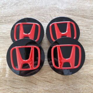 TAPABUJES HONDA 69mm NEGROS ROJO - EMBLEMAS HONDA
