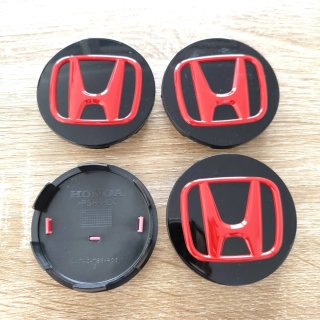 TAPABUJES HONDA 69mm NEGROS ROJO - EMBLEMAS HONDA