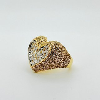ANILLO CORAZON CON CIRCONITAS. Oro 18