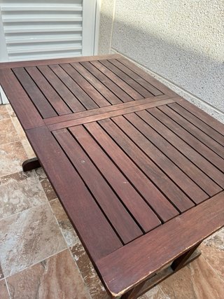 Mesa de madera para exterior 120+40 largo. 80 fond
