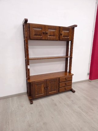 Librería Rústica de Roble Quesera