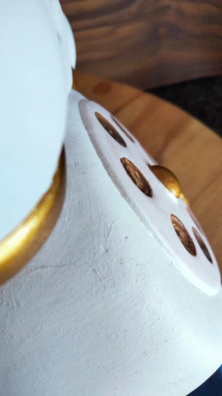 Salvadanaio Telefono ceramica Bianco e Oro