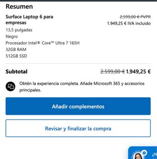 Microsoft Surface Laptop 6 165H 32GB 512GB SSD