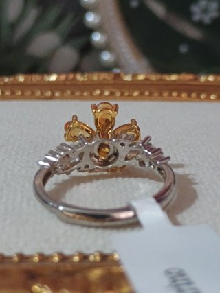 Anillo Plata Flor Citrino Natural