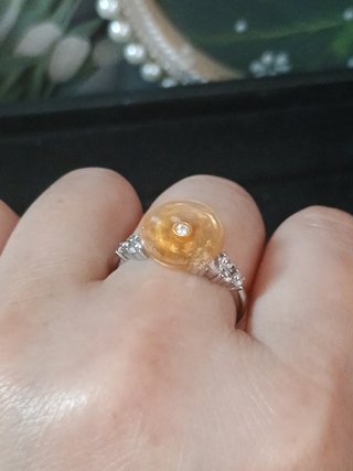 Anillo Plata Flor Citrino Natural