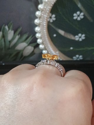 Anillo Plata Flor Citrino Natural