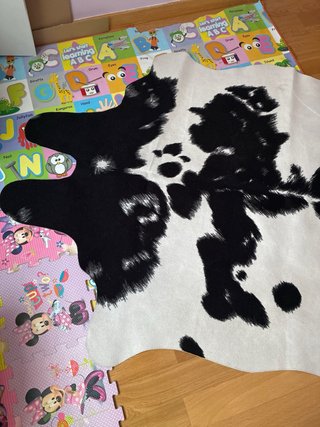 Alfombra diseño vaca blanco y negro