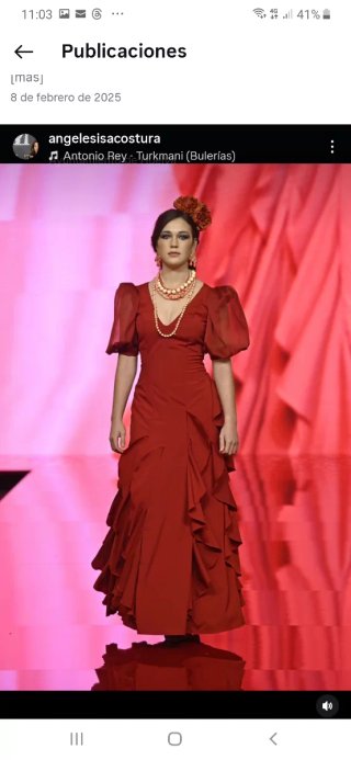 Traje Flamenca Rojo teja .Nuevo Talla 36 38 .