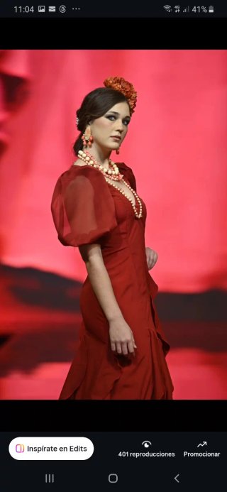 Traje Flamenca Rojo teja .Nuevo Talla 36 38 .