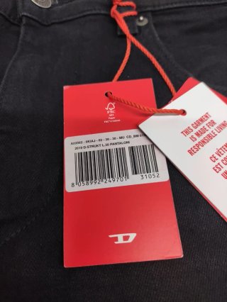 Jeans Diesel D-Strukt Slim Fit Neri Taglia 30W/30L