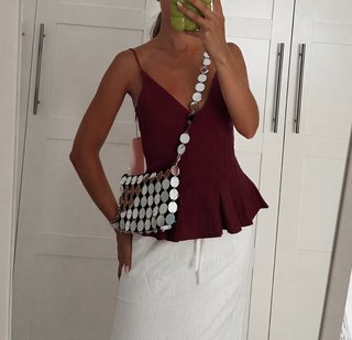 Bolso de fiesta plateado con lentejuelas