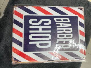 Póster Barbero Metal Retro