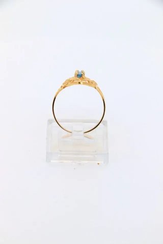 Anillo Oro Amarillo con Circonitas Azules