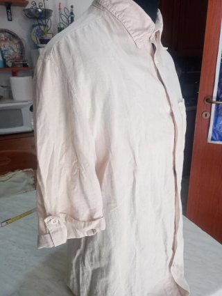 Camicia in lino beige