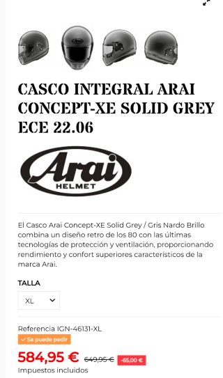 Casco Arai Concept X Gris