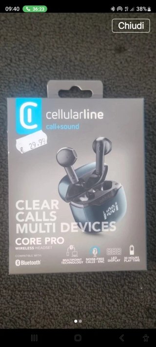 Auricolari Cellularline Core Pro Bluetooth