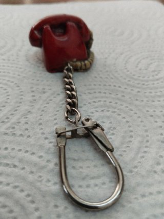 Llavero Teléfono Antiguo Rojo