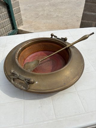 Braciere antico in rame con paletta