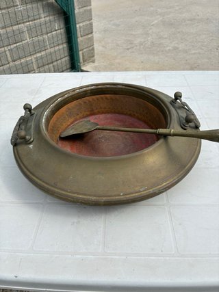 Braciere antico in rame con paletta