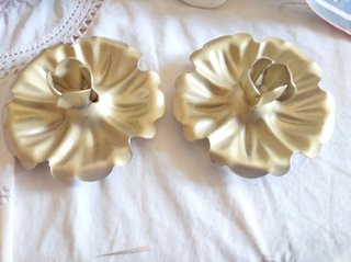 Coppia Portacandele Oro Antico