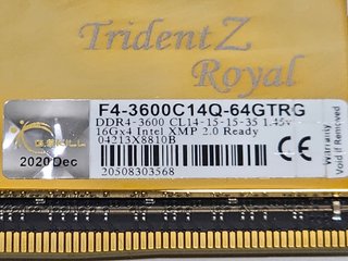 G.SKILL Trident Z Royal DDR4 3600 CL14 2x16GB
