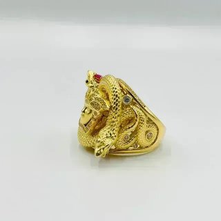Anillo Versace Medusa Serpientes Oro