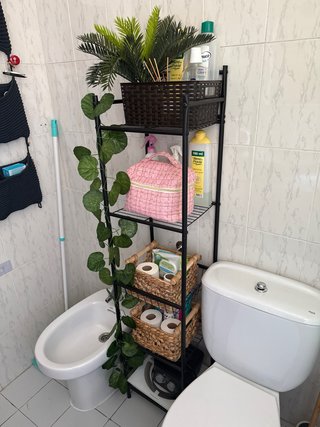 Estantería Metálica con Cestas Mimbre