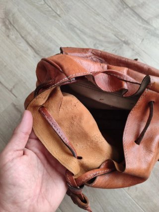 Mochila Piel Auténtica Color Camel