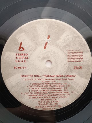 SINIESTRO TOTAL - TRABAJAR PARA EL ENEMIGO 2LP