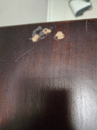 Mesita auxiliar de madera y metal