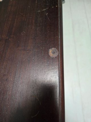 Mesita auxiliar de madera y metal