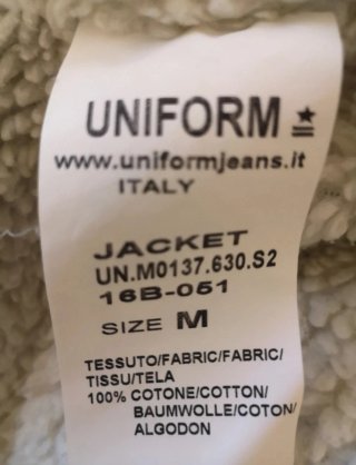 Giubbino jeans UNIFORM con collo in sherpa