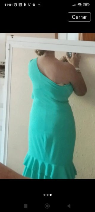 Traje de flamenca verde,ideal ferias o romerías