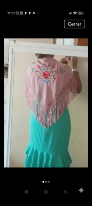 Traje de flamenca verde,ideal ferias o romerías