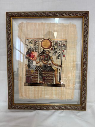 Cuadro Egipcio Vintage Papiro Marco Dorado