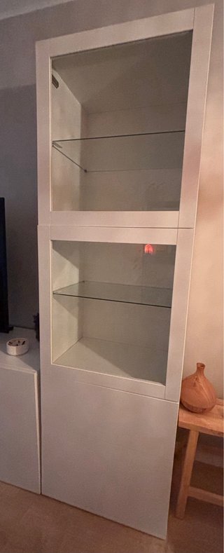 Vitrina Besta Ikea Blanca Cristal