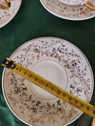 Juego 4 Tazas Desayuno Porcelana Oro Ibero Tanagra