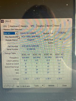 Memoria RAM DDR3L 4GB Kingston