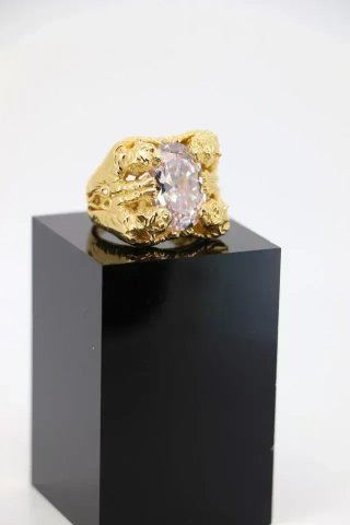 Anillo Oro Blanco con Circonita Ovalada